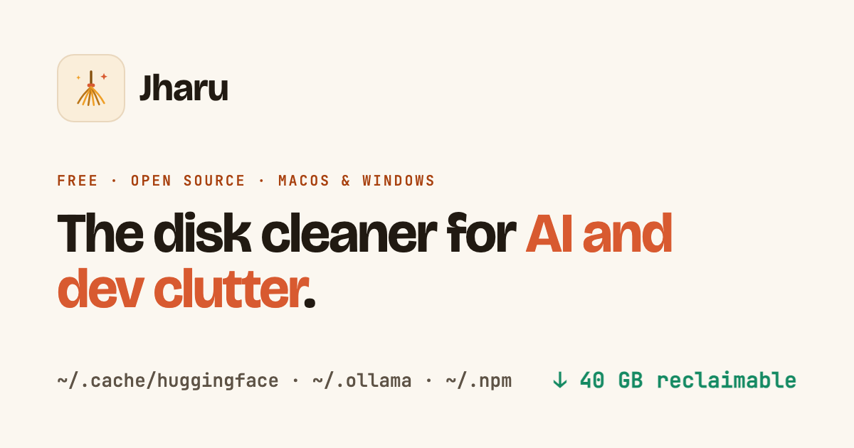 Jharu -A disk cleaner that can think. screenshot